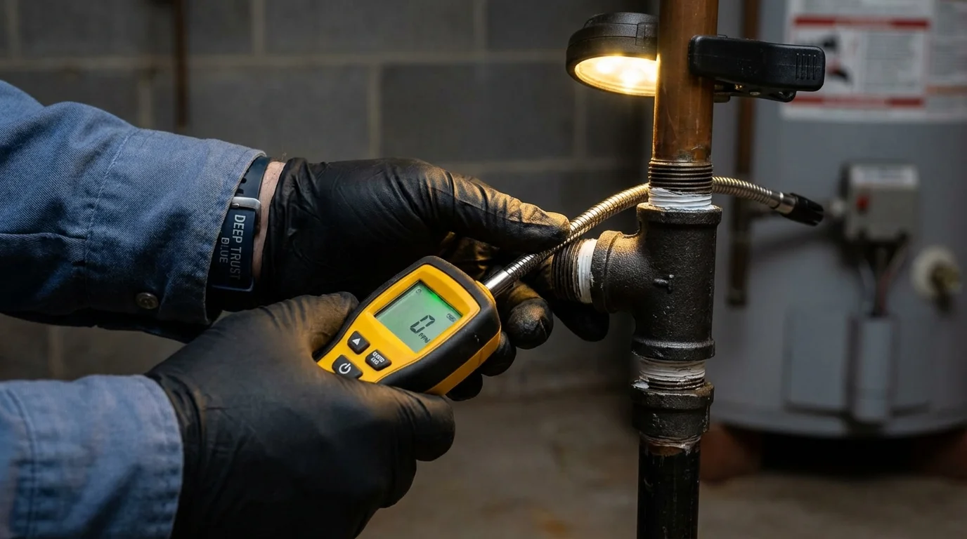 Gas leak detection with electronic sniffer by Johns Plumbing LLC in Hearne