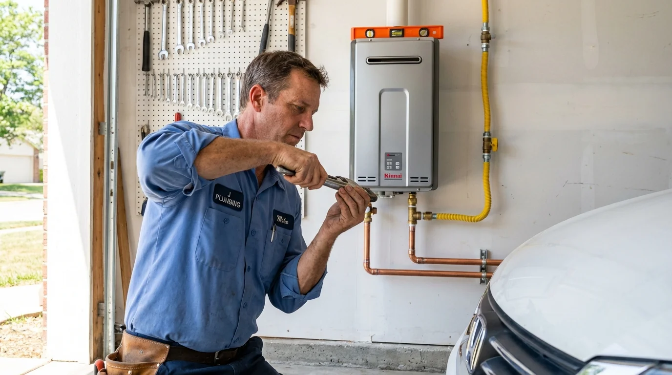 Tankless water heater installation by a Johns Plumbing LLC plumber in Hearne